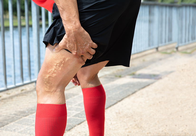 Runner Holding His Injured Leg Sudbury Vein Clinic